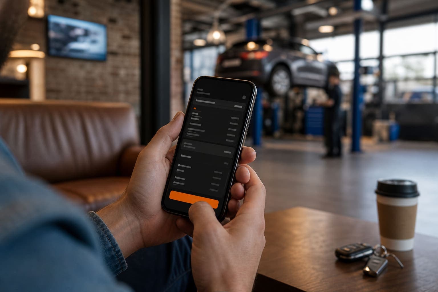 Customer approving an estimate from their phone